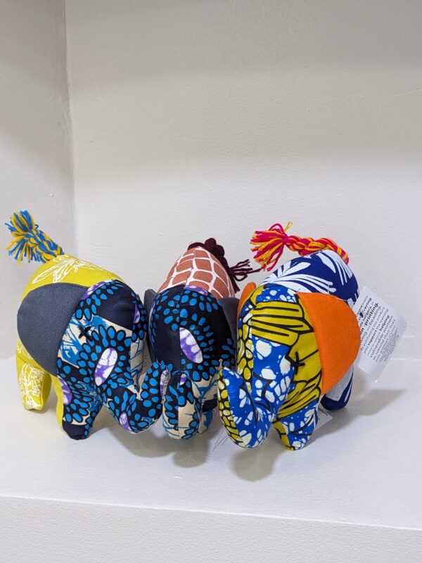 Elephant Soft Toy in Kitenge Cloth - Collectable