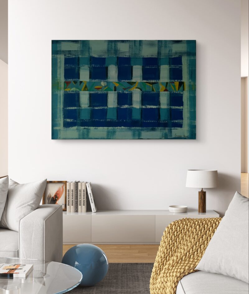 Blue Check Abstract