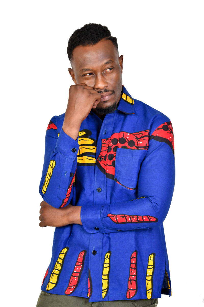 Casual Men's Shirt in Kitenge cloth