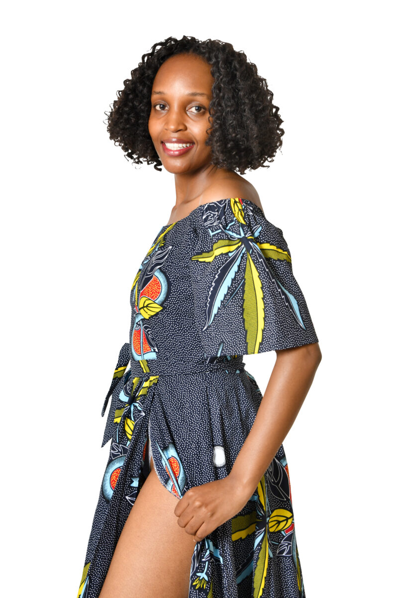Scoop Neck Bell Sleeve Midi Dress - Image 2