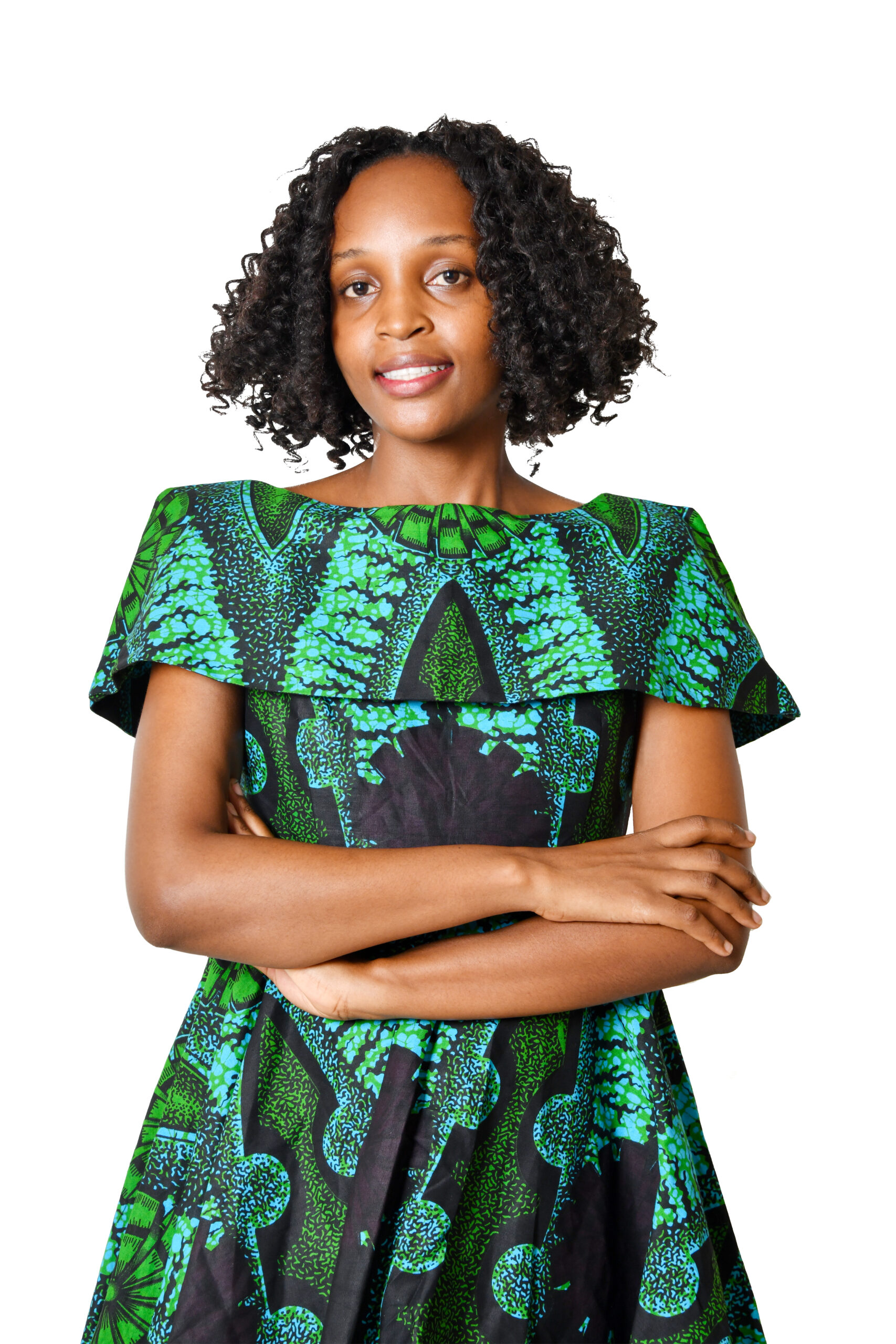 Shawl Collar Knee Length in Kitenge