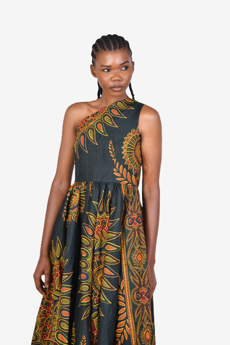 Midi Dress Asymmetric Halter - Image 2