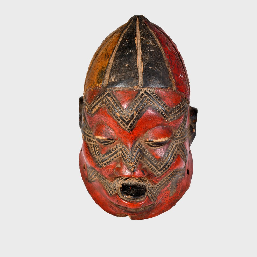 Luba-inspired Red Heritage Tribal Mask - a featured image for African Wall Decor Ideas