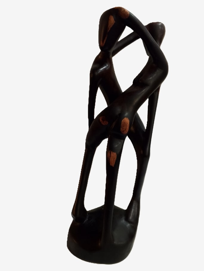 Hand-carved African Couple Sculpture